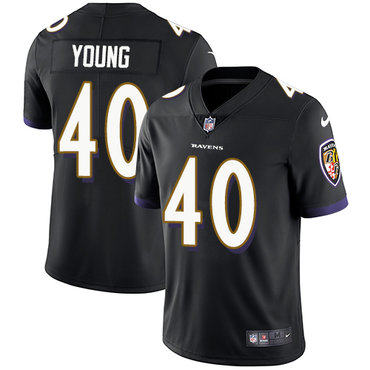 Personalized Ravens #40 Kenny Young Black Alternate Men’s Stitched NFL Untouchable Limited Jersey