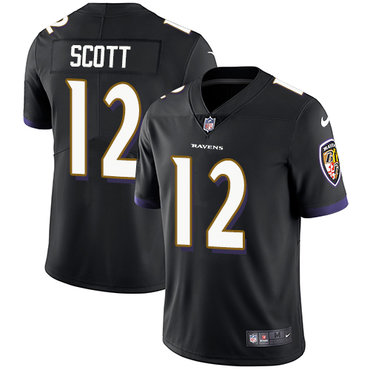 Personalized Ravens #12 Jaleel Scott Black Alternate Men’s Stitched NFL Untouchable Limited Jersey