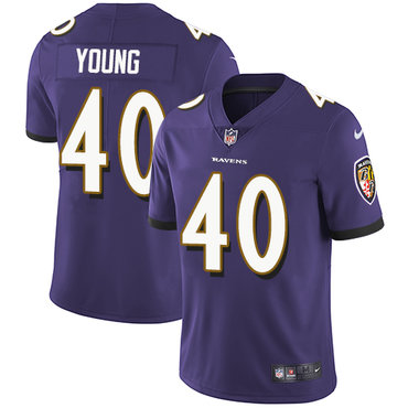Personalized Ravens #40 Kenny Young Purple Team Color Men’s Stitched NFL Untouchable Limited Jersey