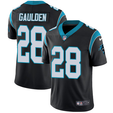 Personalized Panthers #28 Rashaan Gaulden Black Team Color Men’s Stitched NFL Untouchable Limited Jersey