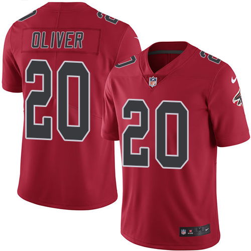 Personalized Falcons #20 Isaiah Oliver Red Men’s Stitched NFL Limited Rush Jersey