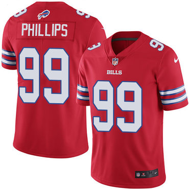 Personalized Bills #99 Harrison Phillips Red Men’s Stitched NFL Limited Rush Jersey