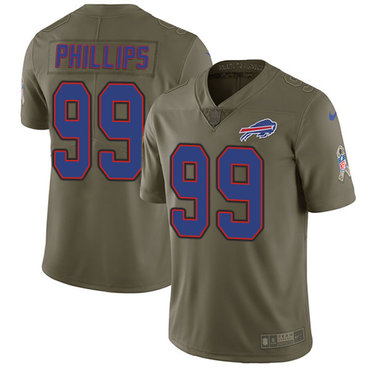 Personalized Bills #99 Harrison Phillips Olive Men’s Stitched NFL Limited 2017 Salute To Service Jersey
