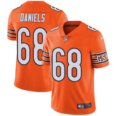 Personalized Bears #68 James Daniels Orange Men’s Stitched NFL Limited Rush Jersey