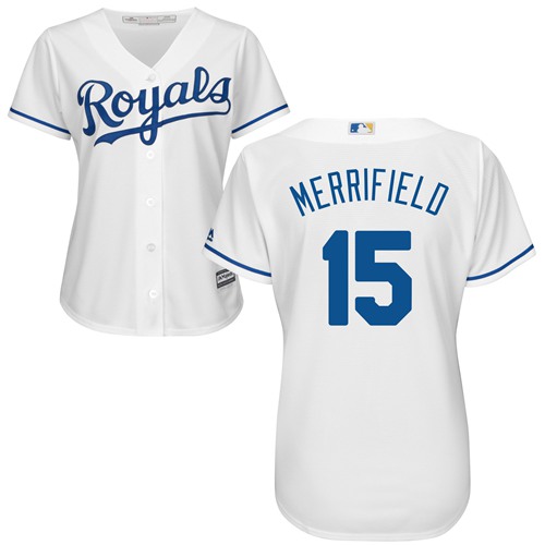 Personalized Royals #15 Whit Merrifield White Home Women’s Stitched Baseball Jersey
