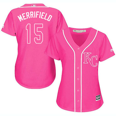 Personalized Royals #15 Whit Merrifield Pink Fashion Women’s Stitched Baseball Jersey