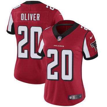 Personalized Falcons #20 Isaiah Oliver Red Team Color Women’s Stitched NFL Untouchable Limited Jersey