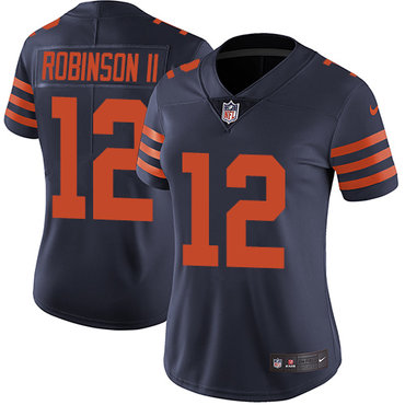 Personalized Bears #12 Allen Robinson II Navy Blue Alternate Women’s Stitched NFL Untouchable Limited Jersey
