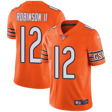 Personalized Bears #12 Allen Robinson II Orange Youth Stitched NFL Limited Rush Jersey