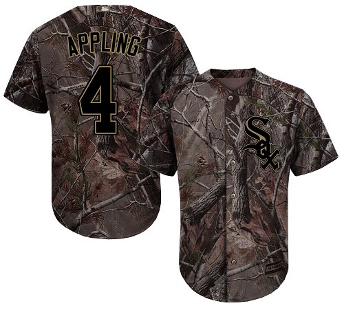 Personalized White Sox #4 Luke Appling Camo Realtree Collection Cool Base Stitched Baseball Jersey
