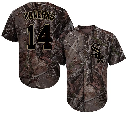 Personalized White Sox #14 Paul Konerko Camo Realtree Collection Cool Base Stitched Baseball Jersey