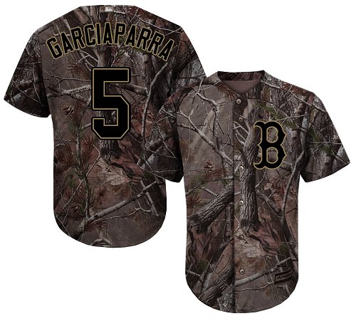 Personalized Red Sox #5 Nomar Garciaparra Camo Realtree Collection Cool Base Stitched Baseball Jersey