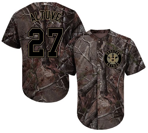 Personalized Astros #27 Jose Altuve Camo Realtree Collection Cool Base Stitched Baseball Jersey