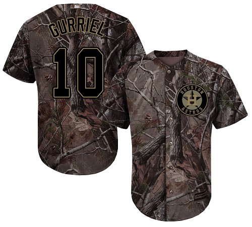 Personalized Astros #10 Yuli Gurriel Camo Realtree Collection Cool Base Stitched Baseball Jersey