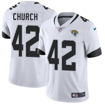 Personalized Jaguars #42 Barry Church White Men’s Stitched NFL Untouchable Limited Jersey