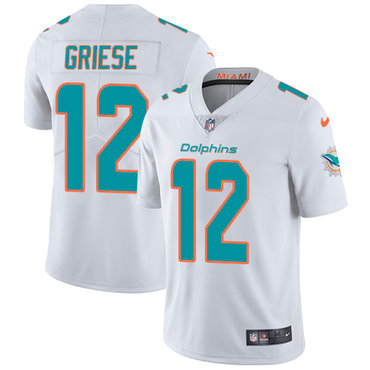 Personalized Dolphins #12 Bob Griese White Men’s Stitched NFL Untouchable Limited Jersey