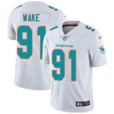 Personalized Dolphins #91 Cameron Wake White Men’s Stitched NFL Untouchable Limited Jersey