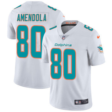 Personalized Dolphins #80 Danny Amendola White Men’s Stitched NFL Untouchable Limited Jersey