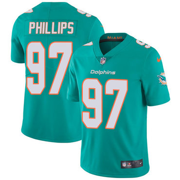 Personalized Dolphins #97 Jordan Phillips Aqua Green Team Color Men’s Stitched NFL Untouchable Limited Jersey