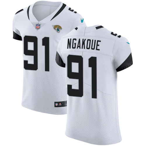 Personalized Jaguars #91 Yannick Ngakoue White Men’s Stitched NFL Untouchable Elite Jersey
