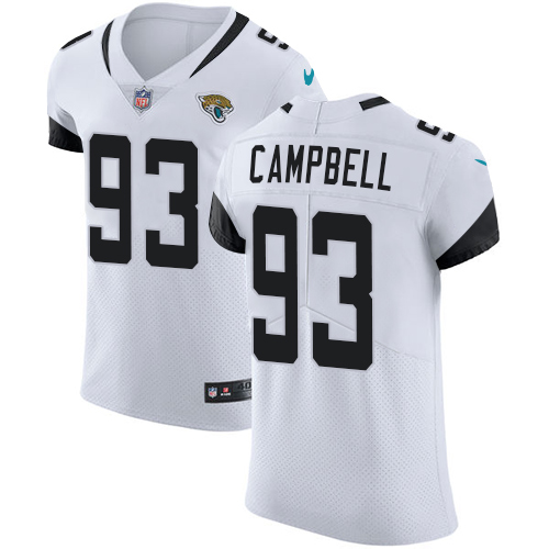 Personalized Jaguars #93 Calais Campbell White Men’s Stitched NFL Untouchable Elite Jersey
