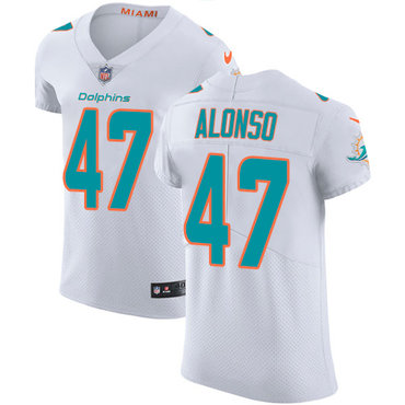 Personalized Dolphins #47 Kiko Alonso White Men’s Stitched NFL Untouchable Elite Jersey