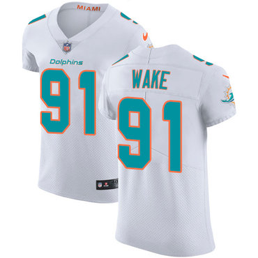 Personalized Dolphins #91 Cameron Wake White Men’s Stitched NFL Untouchable Elite Jersey