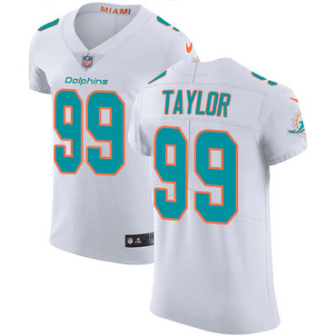 Personalized Dolphins #99 Jason Taylor White Men’s Stitched NFL Untouchable Elite Jersey