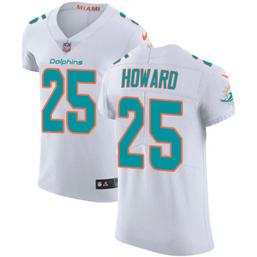 Personalized Dolphins #25 Xavien Howard White Men’s Stitched NFL Untouchable Elite Jersey