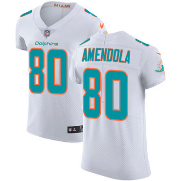 Personalized Dolphins #80 Danny Amendola White Men’s Stitched NFL Untouchable Elite Jersey
