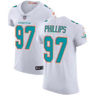 Personalized Dolphins #97 Jordan Phillips White Men’s Stitched NFL Untouchable Elite Jersey
