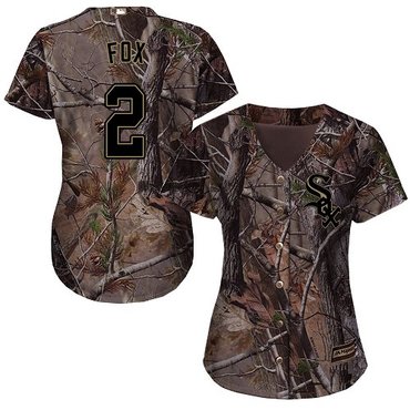 Personalized White Sox #2 Nellie Fox Camo Realtree Collection Cool Base Women’s Stitched Baseball Jersey