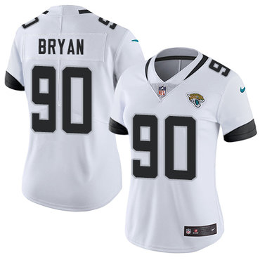 Personalized Jaguars #90 Taven Bryan White Women’s Stitched NFL Untouchable Limited Jersey
