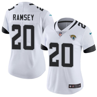 Personalized Jaguars #20 Jalen Ramsey White Women’s Stitched NFL Untouchable Limited Jersey