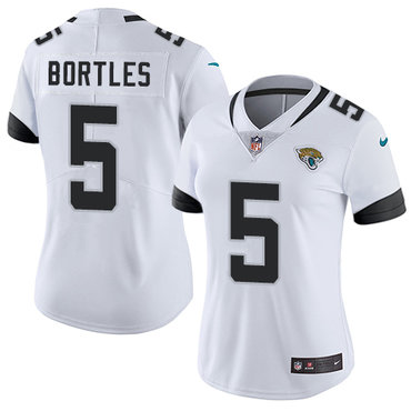 Personalized Jaguars #5 Blake Bortles White Women’s Stitched NFL Untouchable Limited Jersey