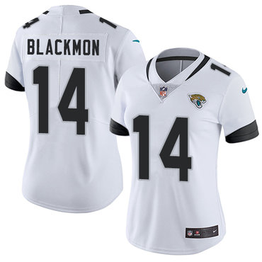 Personalized Jaguars #14 Justin Blackmon White Women’s Stitched NFL Untouchable Limited Jersey