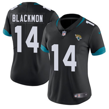 Personalized Jaguars #14 Justin Blackmon Black Alternate Women’s Stitched NFL Untouchable Limited Jersey