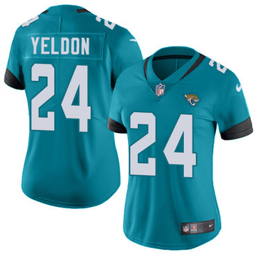 Personalized Jaguars #24 T.J. Yeldon Teal Green Team Color Women’s Stitched NFL Untouchable Limited Jersey