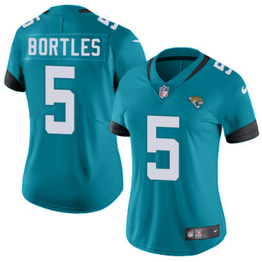 Personalized Jaguars #5 Blake Bortles Teal Green Team Color Women’s Stitched NFL Untouchable Limited Jersey