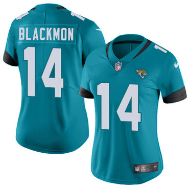 Personalized Jaguars #14 Justin Blackmon Teal Green Team Color Women’s Stitched NFL Untouchable Limited Jersey