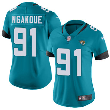 Personalized Jaguars #91 Yannick Ngakoue Teal Green Team Color Women’s Stitched NFL Untouchable Limited Jersey