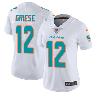 Personalized Dolphins #12 Bob Griese White Women’s Stitched NFL Untouchable Limited Jersey