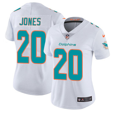 Personalized Dolphins #20 Reshad Jones White Women’s Stitched NFL Untouchable Limited Jersey