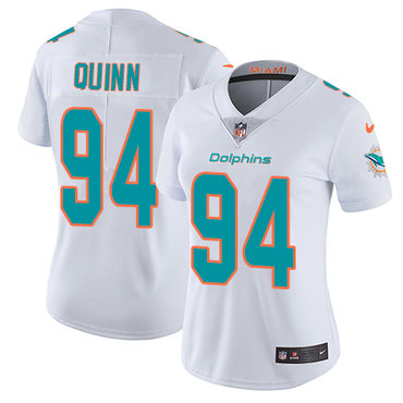 Personalized Dolphins #94 Robert Quinn White Women’s Stitched NFL Untouchable Limited Jersey
