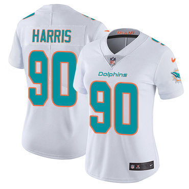 Personalized Dolphins #90 Charles Harris White Women’s Stitched NFL Untouchable Limited Jersey