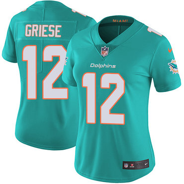 Personalized Dolphins #12 Bob Griese Aqua Green Team Color Women’s Stitched NFL Untouchable Limited Jersey