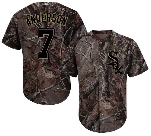 Personalized White Sox #7 Tim Anderson Camo Realtree Collection Cool Base Stitched Youth Baseball Jersey