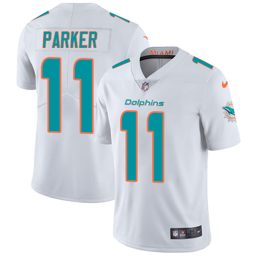 Personalized Dolphins #11 DeVante Parker White Youth Stitched NFL Untouchable Limited Jersey