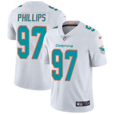 Personalized Dolphins #97 Jordan Phillips White Youth Stitched NFL Untouchable Limited Jersey