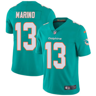 Personalized Dolphins #13 Dan Marino Aqua Green Team Color Youth Stitched NFL Untouchable Limited Jersey